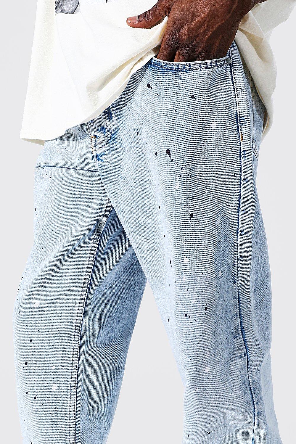 Splatter shops relaxed jeans